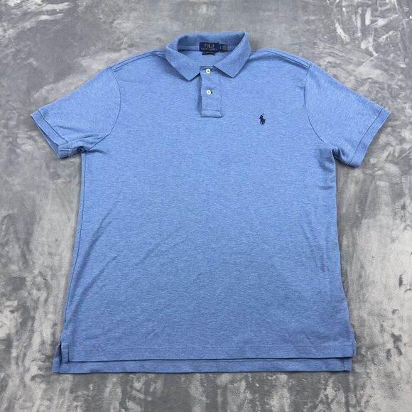 Polo Ralph Lauren Other - Polo Ralph Lauren Shirt Mens Large Short Sleeve Custom Slim Fit Blue Lightweight